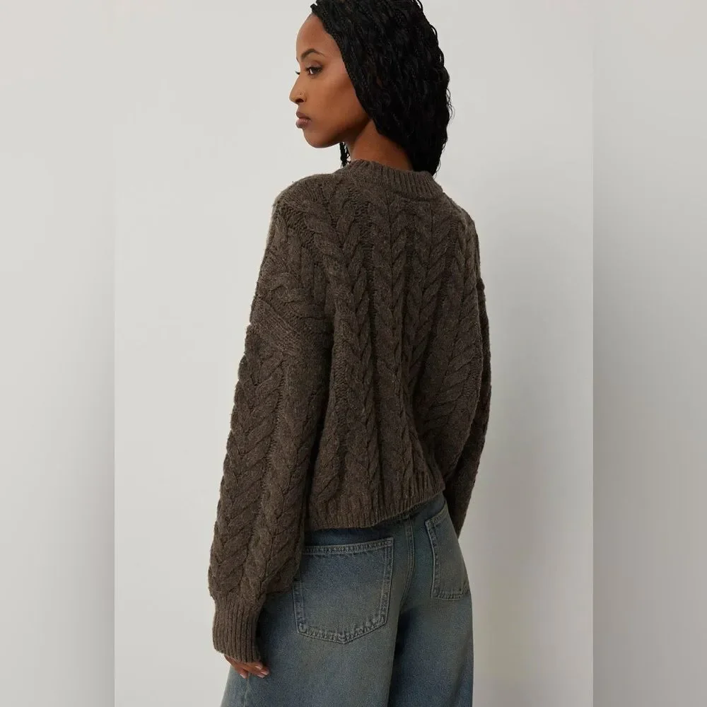 WOMENS XL CABLE KNIT ESPIRIT CARDIGAN VINTAGE
